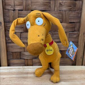 Vintage 2001 Nickelodeon Rugrats Spike Plush Dog Toy - Orange